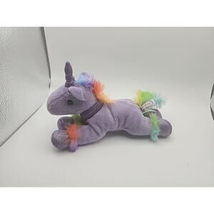 Prextex Purple Rainbow Unicorn 8.5" Plush Sparkly Stuffed Animal Pretend Play